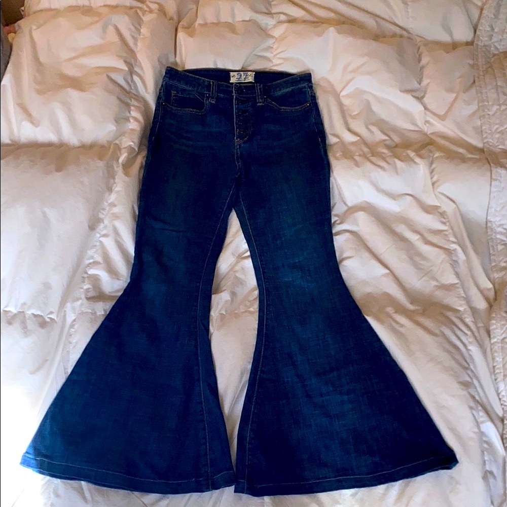 Free People We the Free Flare Blue Jeans